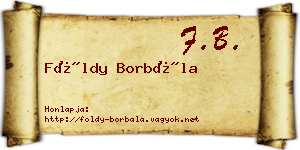 Földy Borbála névjegykártya